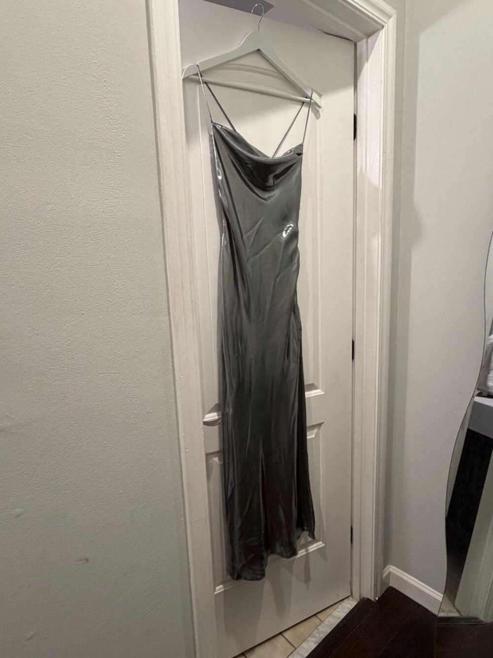 Zara Draped Metallic-Effect Strappy Dress